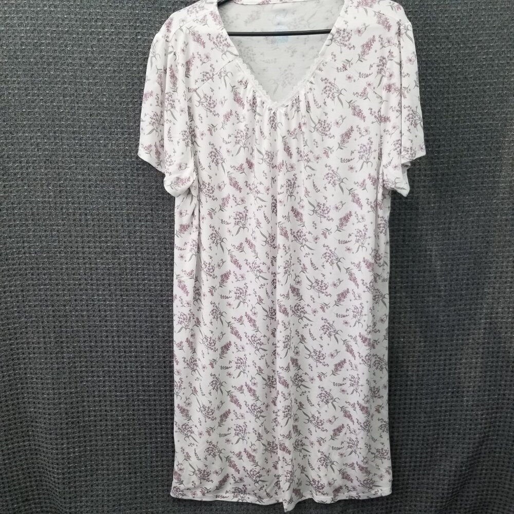 Adonna Sleepwear Floral Lace Trimmed Cottage core Gown Women's XL